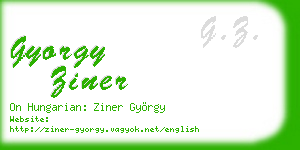 gyorgy ziner business card